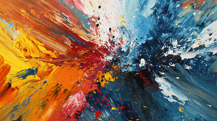 at first glance, paint is chaotically smeared on the canvas with sharp strokes