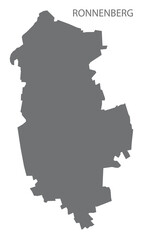 Ronnenberg German city map grey illustration silhouette shape