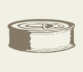 Fish Can. Vector drawing icon