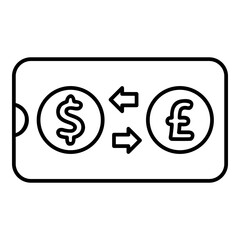Currency exchange line icon