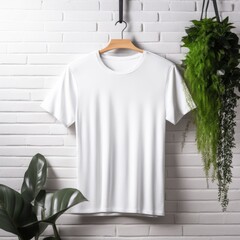 T-shirt design, blank white shirt, front isolated. Mock up template for design print.