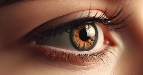 Fototapeta premium Female human eye macro shot. Quality photo
