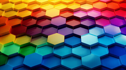 Rainbow colors hexagons modern background