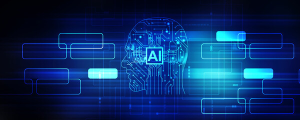 2d illustration Artificial Intelligence (AI) concept
