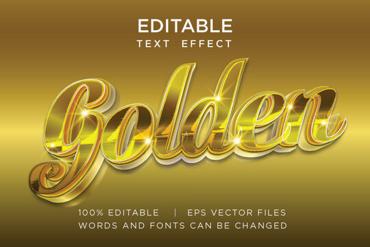 Luxurious Silver and Golden Editable Text Effect Vector