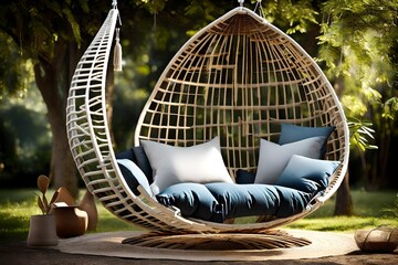 Outdoor-friendly materials for the hanging chair pillow.