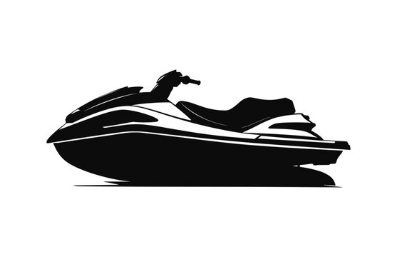 Jet ski vector silhouette Vector isolated on a white background