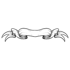 vintage ribbon handdrawn illustration