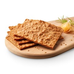 Fototapeta premium Swedish crispbread, knickered with white background.