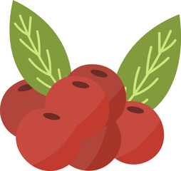 cute coffee berries icon with flat coffee day style