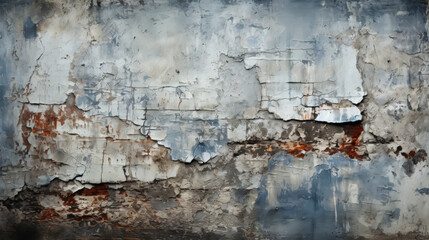 Obraz premium Cracked gray concrete texture closeup background. Rough old building wall. Generative AI