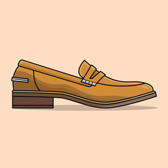 The Illustration of Casual Work Shoes Female In Brown