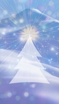 Vertical Christmas Tree 3d Winter Meditation Visualizer, Video, Animation