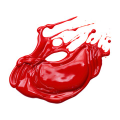 Wet stain of red tomato ketchup isolated on transparent background Remove png, Clipping Path, pen tool