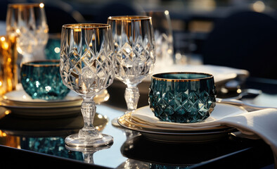 champagne glasses on the table