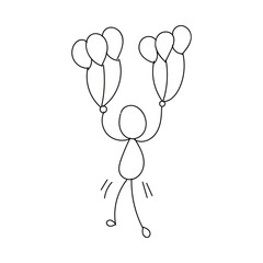 Funny Stickman hand drawn style for print or use as poster, card, flyer, tattoo or T Shirt design
