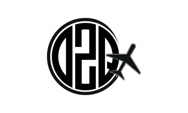 OZQ three initial letter circle tour & travel agency logo design vector template. hajj Umrah agency, abstract, wordmark, business, monogram, minimalist, brand, company, flat, tourism agency, tourist