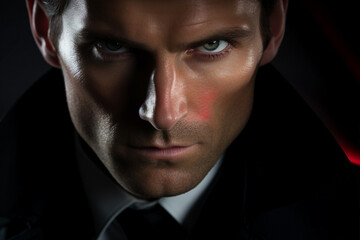 Fototapeta premium Generative AI picture of secret agent spy person modern film style killer detective soldier