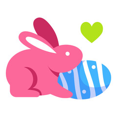Easter rabbit flat icon
