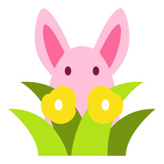 Easter rabbit flat icon