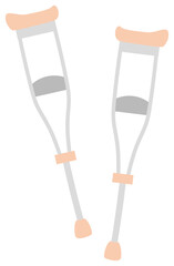 crutches vector illustration