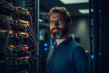 Digital technologies it programmer worker in modern network space working Generative AI