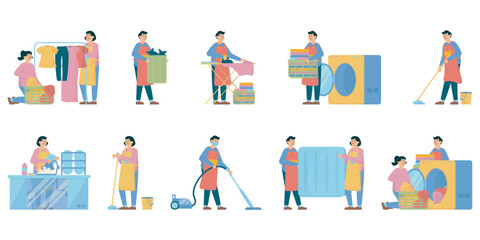 Fototapeta premium Cleans House Illustrations