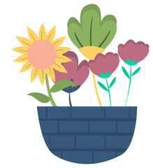 flower vase vector illustration