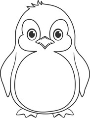 penguin hand drawn vector without background