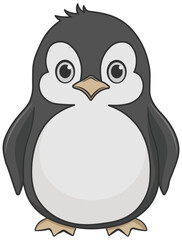 penguin hand drawn vector without background