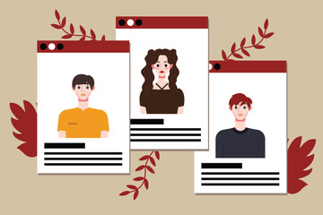 Social media concept. Vector illustration in flat style. Group of people.