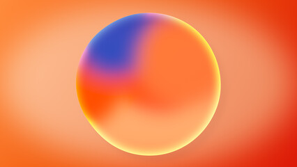 Abstract Animation of Orange blue Gradient colors on sphere