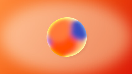 Abstract Animation of Orange blue Gradient colors on sphere