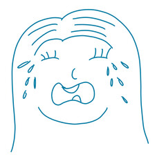 Crying cartoon hand drawn illustration