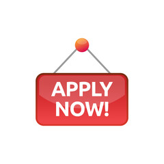 Apply now job submit button icon. Vector apply now button.