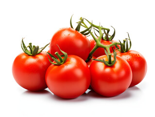 Featuring juicy tomatoes against a clean white background. Generative AI