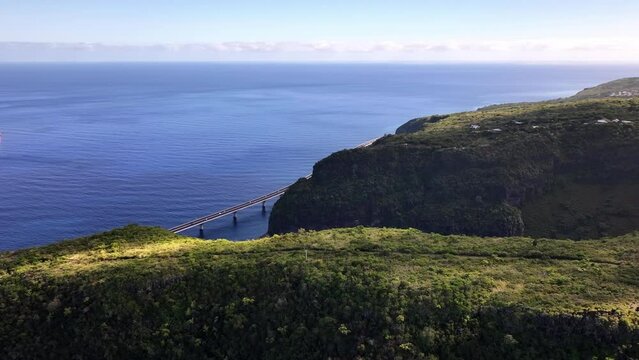 The new littoral road on Reunion Island sky view