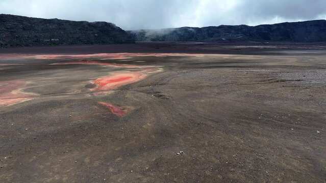 The Plaine des Sables on Reunion Island drone view 