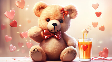 bear, toy, teddy, love, gift, heart, valentine, teddy bear, red, pink, present, 
