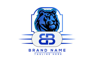 BB Tiger logo Blue Design. Vector logo design for business.