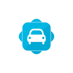 Fototapeta premium Car square button icon isolated on transparent background