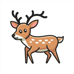 cute AWhitetailed Deer Foldsimple minimalism