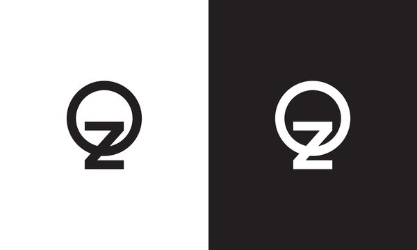 OZ logo, monogram unique logo, black and white logo, premium elegant logo, letter OZ Vector	
