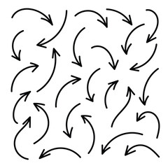 Hand drawn line arrow set