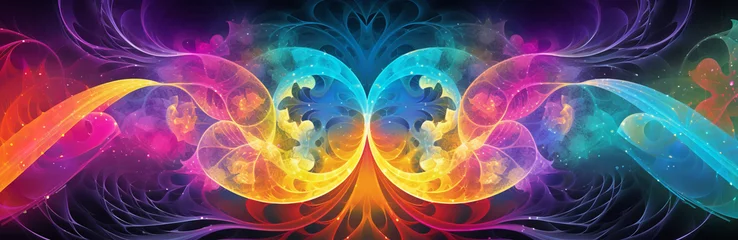 Fototapete abstract background with fractal designs in rainbow colors for presentation, banner, love © PawsomeStocks