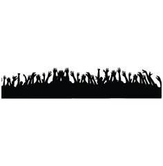 Naklejka premium Vector illustration of a crowd of people applause in the concert silhouette isolated on a white background