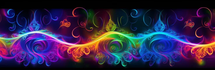 Fotobehang abstract background with fractal designs in rainbow colors for presentation, banner, love © PawsomeStocks