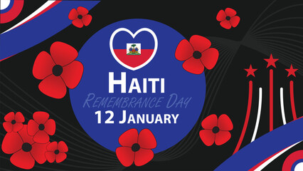 Haiti Remembrance Day vector banner design. Happy Haiti Remembrance Day modern minimal graphic poster illustration.