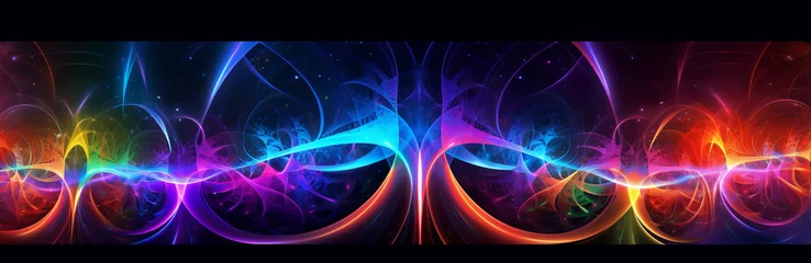 Poster abstract background with fractal designs in rainbow colors for presentation, banner, love © PawsomeStocks