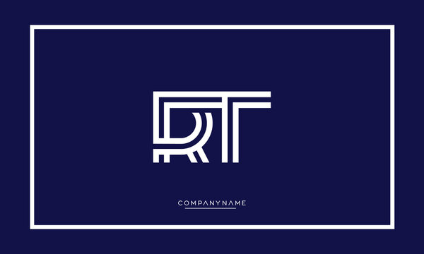 Alphabet letters RT or TR logo monogram